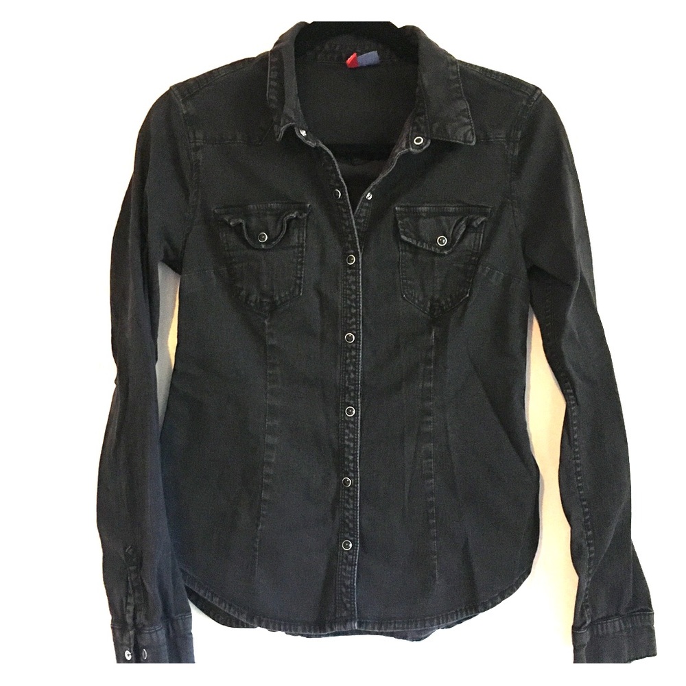 Divided by H&M Black Button Up Denim Shirt
